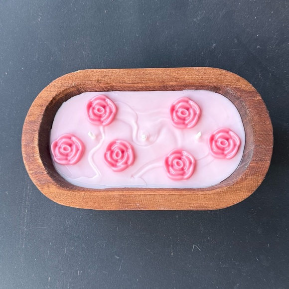 1️⃣0️⃣oz 3 Wick Scented ParaSoy Wax Wood Bowl Candle - Picture 2 of 7